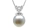 0.08 cts Pearl Pendant - 14kt White Gold LIFETIME WARRANTEE