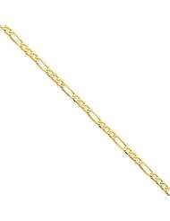 14k Yellow 20in Gold 3.5mm Solid Lightweight Figaro Necklace Chain Metal Wt- 4g