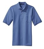 NEW Port Authority - Pique Knit Sport Shirt with Pocket Faded Blue-3XL