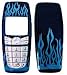 Blue Fire on Black - Nokia 6010 Faceplate Cell Phone Cover with Keypad