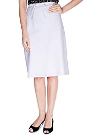 Linen Blend Panelled Knee Length Skirt