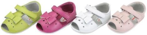 Baby Toddler Girls Fuchsia Bow Peek A Boo Toe Velcro Sandals Size 1-7
