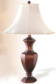 Kitchen: FTS Value SHIPPING   Traditional resin table lamp w/silk shade   101 102 81