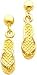 14K Two Tone Gold Flip-Flop Dangle Earrings Jewelry