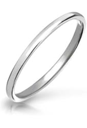 Three Keys Jewelry 2mm Women Tungsten Carbide Ring Silver Polished Dome Wedding Engagement Band Size 4-12.5