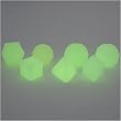 GameScience: Polyhedral 7-Die Set - Translucent / Gem Un-Inked Precision Dice - Green Glow (Glow in the Dark)