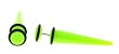 NEON GREEN ACRYLIC FAKE TAPER -16 GAUGE EAR WIRE - 43MM LENGTH - OG FAKE PART - SOLD AS A PAIR