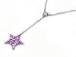Sterling Silver CZ Necklaces - Star - 16-18" (adjustable) Height: 17mm