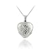 Sterling Silver Etched Flower Design Heart 4-Way Locket Necklace, 18