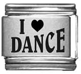 Clearly Charming I Heart Dance Laser Italian Charm