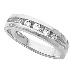Platinum Diamond Wedding Band Duo - Lady's Ring - 0.16 Ct.