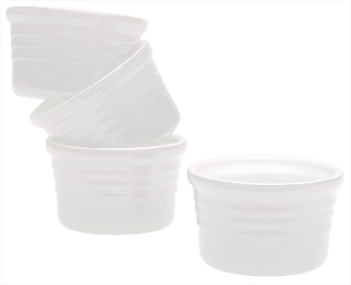 Le Creuset Stoneware 4-3/4-Ounce 4-Piece Ramekin Set, White
