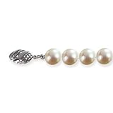 Classic White 9.5-10mm Single Strand AS2R2 Cultured Pearl Necklace w. 14k Gold Diamond Clasp (18) - by Dahlia Classic Jewelry Collection