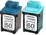 Combo Pack II Remanufactured Lexmark 50/60 17G0050/17G0060 (1 BLK+1 CLR)