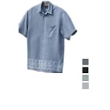 Bill Blass - Ladies Rayon Camp Shirt with Border Print at Bottom Hem - BBP1929 at Bill Blass