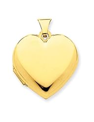14k Gold 21mm Heart Domed Plain Locket