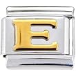 Gold Puffy Letter E Italian Charm