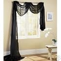 216" LONG SCARF TOPPER, BLACK SHEER VOILE, 60" WIDE