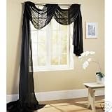 216 LONG SCARF TOPPER, BLACK SHEER VOILE, 60 WIDE