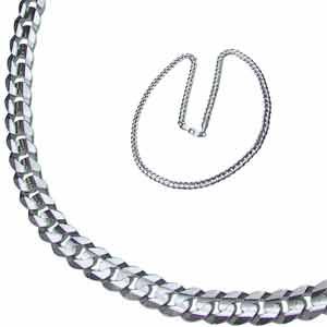 14Kt White Gold Cuban Style Men's Gold Chain