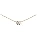 18kt Gold over Sterling Silver Cable Chain with Floating Bezel CZ Anklet 9in