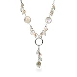 Eve's Addiction Coin Pearl Beaded Drop Necklace- CLEARANCE- FINAL SALE