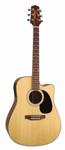 MusicalInstruments: Jasmine by Takamine ES33C Acoustic/Electric Guitar with Hardhsell Case
