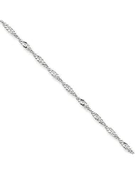 .925 Sterling Silver 3.30" mm High Polish Diamond Cut Singapore Link Chain Necklace - 20" inches