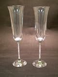 Godinger Floating Diamonds Crystal Toasting Flutes, Set of 2