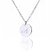 AMIST Tiny Simple Monogram Script Necklace Initial Disc Necklace