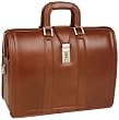 Brown McKlein Morgan Full Grain Oil Tanned Leather 17" Litigator Laptop Brief - Brown