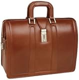 Brown McKlein Morgan Full Grain Oil Tanned Leather 17 Litigator Laptop Brief - Brown