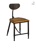 Metal Loft Set x 2 Sillas Foundry Marrón