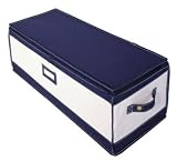Canvas Storage Boxes - X Large (Navy/Natural) (15H x 24W x 18D)