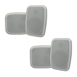 Buy 2 Pairs of New Indoor or Outdoor Weatherproof HD Mountable White Speakers 2TS4ODW 