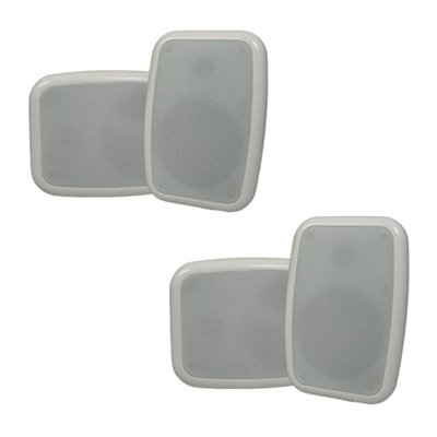 2 Pairs of New Indoor or Outdoor Weatherproof HD Mountable White Speakers 2TS4ODW