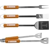 Tennessee Volunteers 4 piece BBQ (Barbecue) Set - Spatula/Tongs/Fork/Basting Brush - NCAA College Athletics Fan Shop Sports Team Merchandise