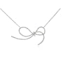 Elegant Sterling Silver Fancy CZ Bow Necklace