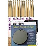 Vic Firth 6 Pair 5A with PAD6