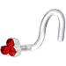 Bioplast Ruby Red Trio Gem Nose Screw Ring