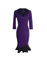 V-neck Vintage Cotton Mermaid Elasticized   Waistline Evening Dress/Party Dress 