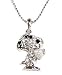 Search : Snoopy Heart I LOVE YOU Crystal Charm Necklace Silver Tone Comes Gift Boxed!