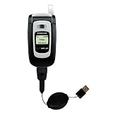Retractable USB Cable for the Samsung SCH-A850 with Power Hot Sync and Charge capabilities - Gomadic Brand w/ TipExchange Technology