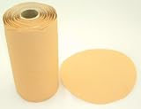 Aluminum Oxide Stick-on PSA Paper Sanding Discs, 5" Diameter, 120 Grit, Roll of 100.