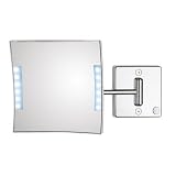 Quadrololed Wall-Mount Magnifying Cosmetic Mirror with Lighting Size: 7.9 x 7.9 x 12.2, Power Supply: Hardwired (Direct Power Supply)