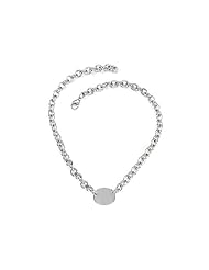 Sterling Silver 16" Oval Charm Necklace