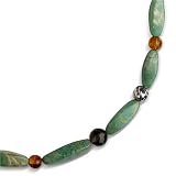 Amber, Smoky Quartz, and Green Turquoise Necklace