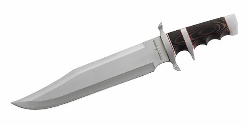 Schrade Bowie, Stahl 420HC, Micarta-Griff, Lederscheide