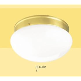 Compact Fluoresent Flush Mount Brass Ceiling Light by Sunrise lighting