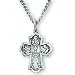 Sterling Silver Communion Four Way Cross and 18-inch Chain